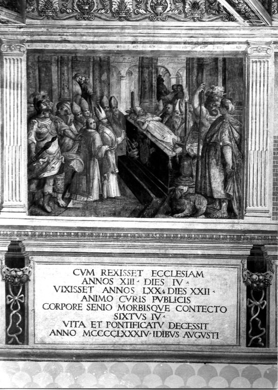 morte di papa Sisto IV (dipinto, complesso decorativo) by Martinelli Nicol&ograv